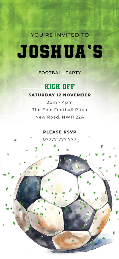 Football party | Birthday party invitation