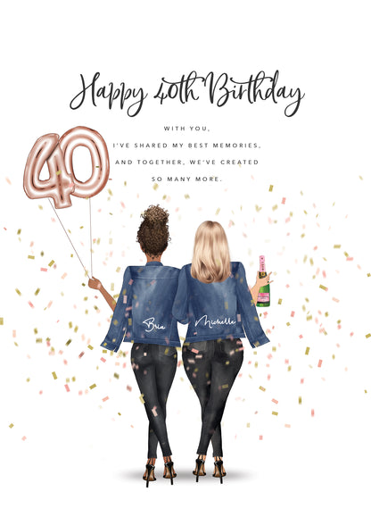 Personalised best friends from the back 40th birthday card