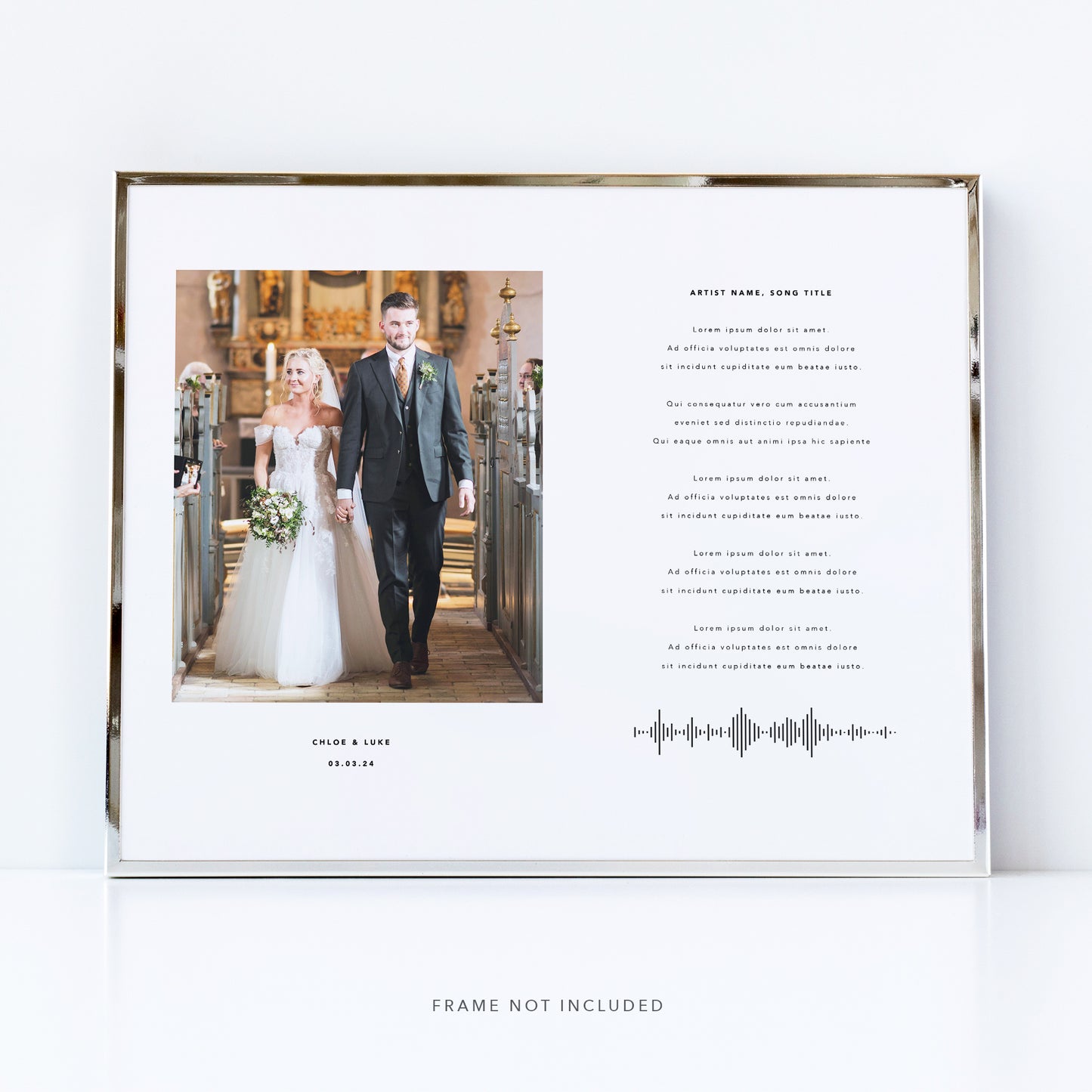 Our song, wedding first dance lyrics print