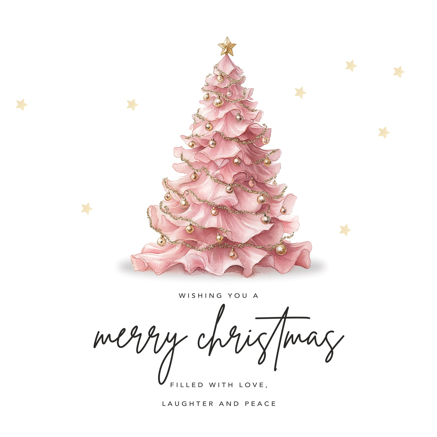 Pink tree Christmas card