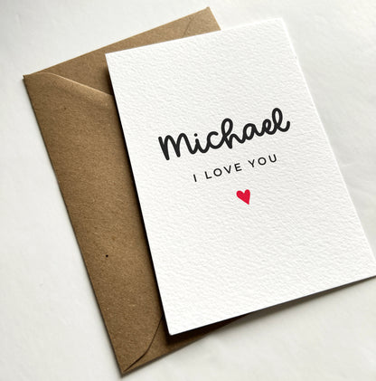 Personalised I love you card