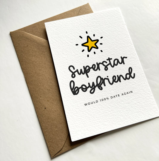 Superstar boyfriend greeting card