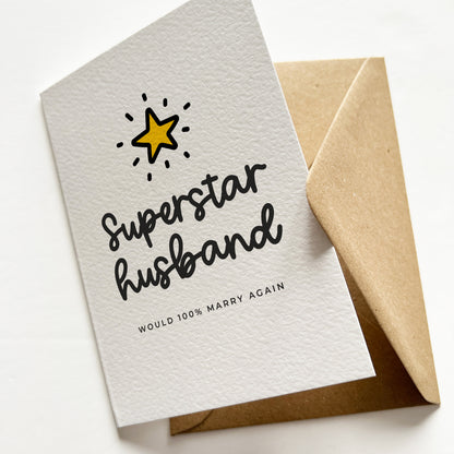 Superstar husband greeting card