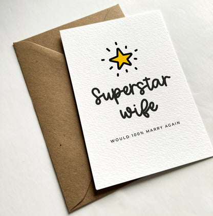 Superstar wife greeting card