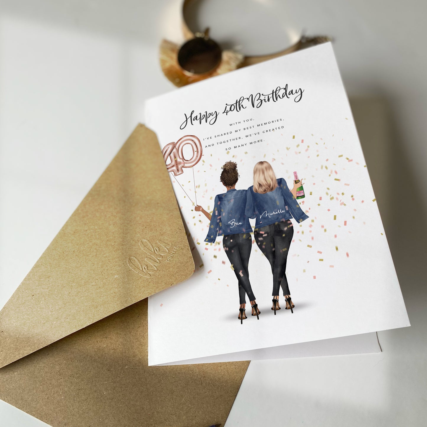 Personalised best friends from the back 40th birthday card