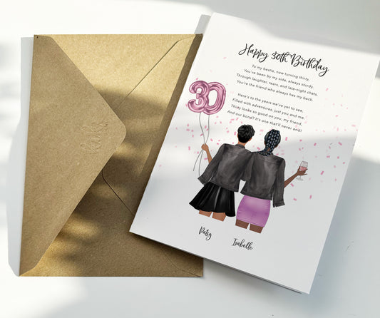 Personalised Friendship 30th Birthday card