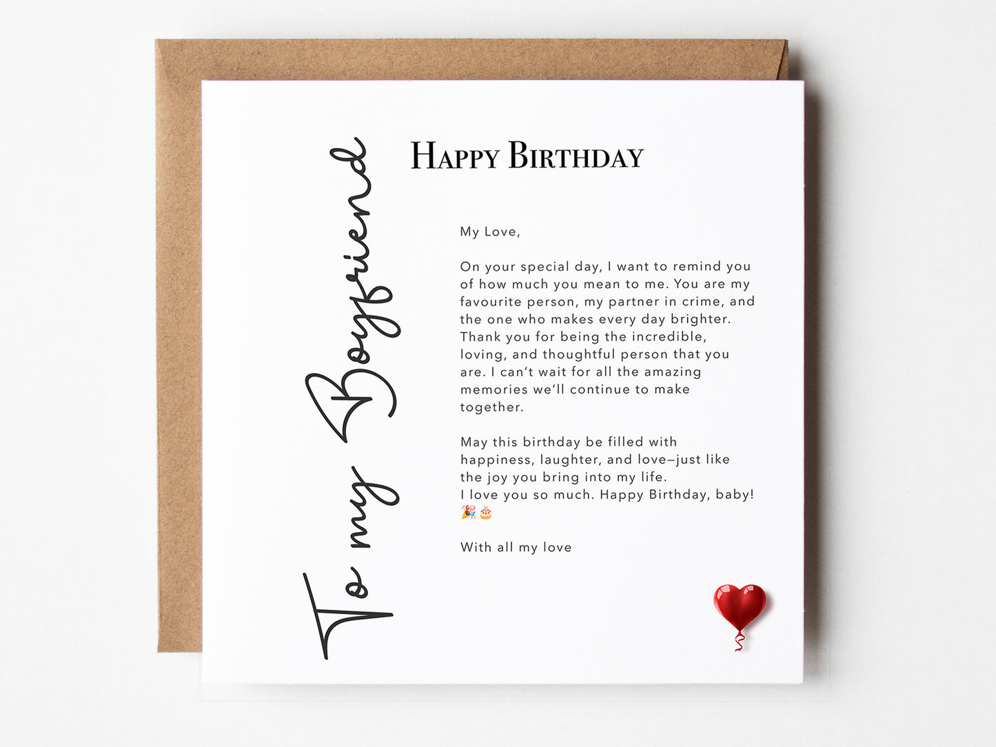 To My Boyfriend Birthday Card