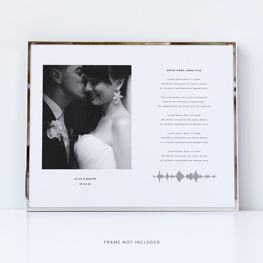 Our song, wedding first dance lyrics print