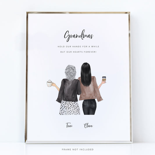 Personalised Grandma Gift, Nan and Grandaughter