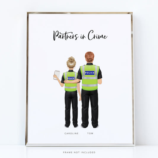 Partners in crime police best friends picture gift