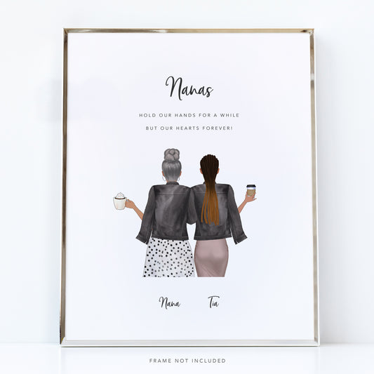 Personalised Nana Gift, Grandma and Grandaughter