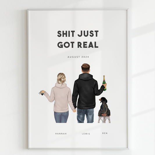 Funny moving in gift for couple with pets