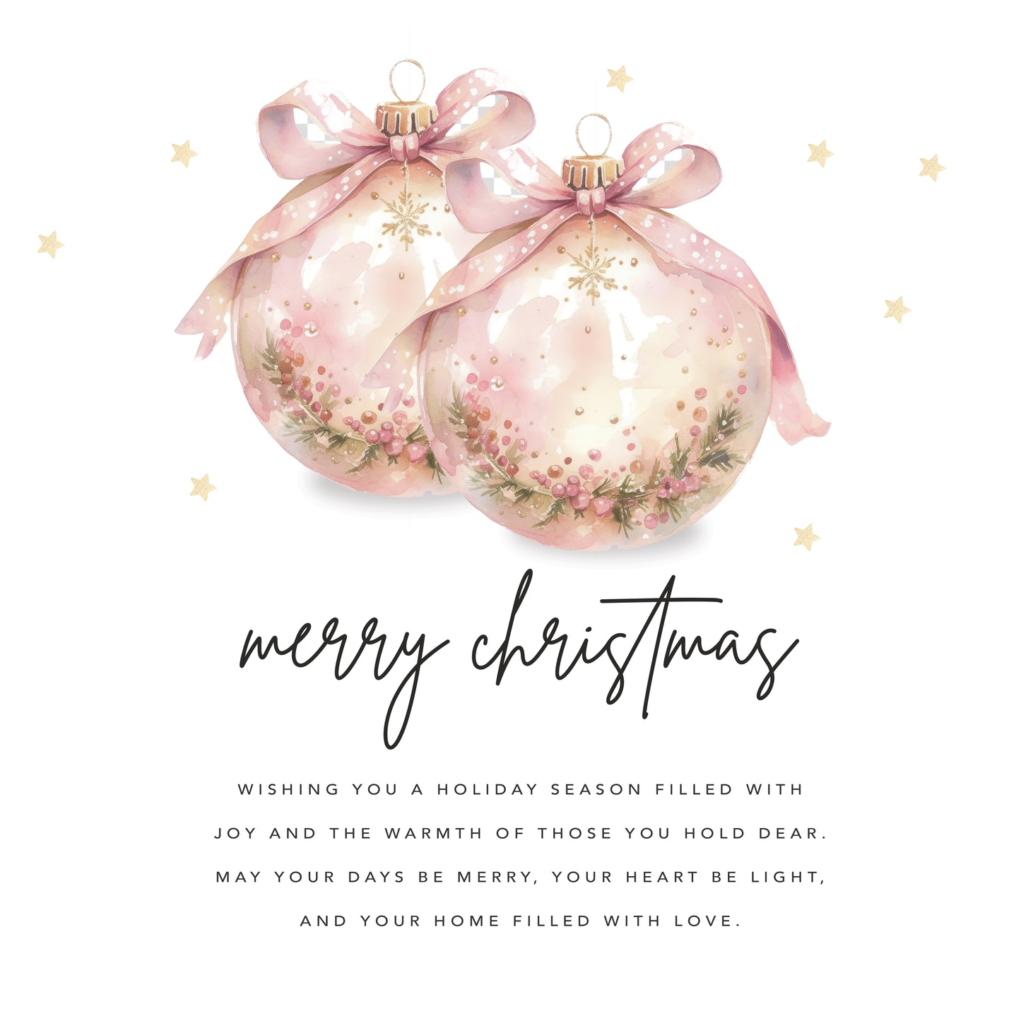 Coquette Christmas baubles Christmas card