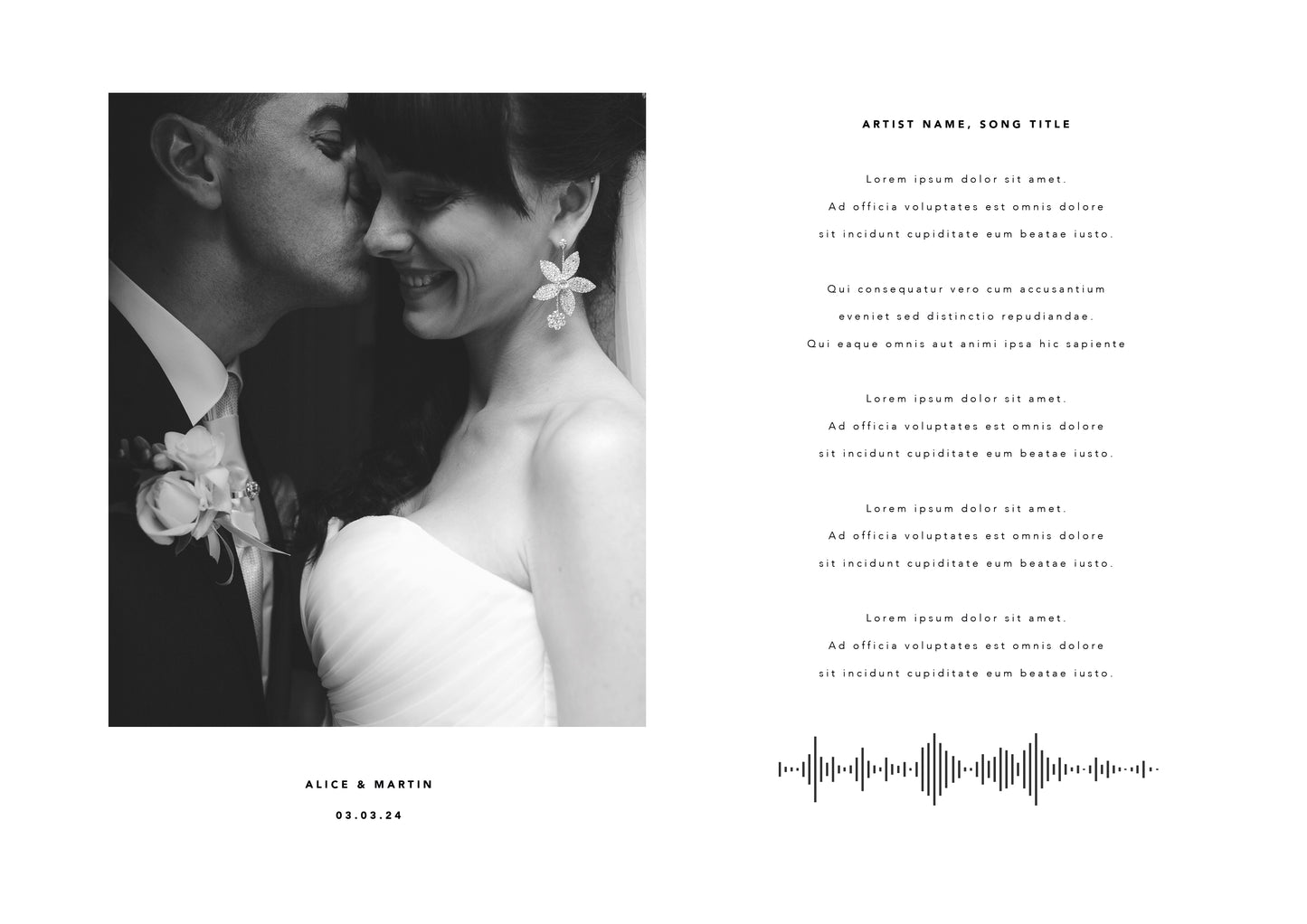 Our song, wedding first dance lyrics print