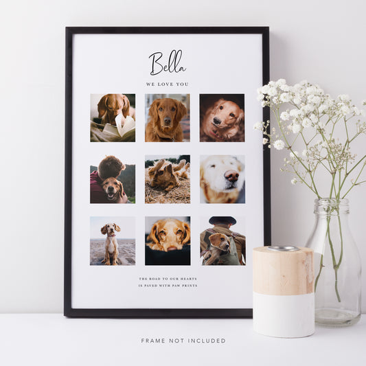 Personalised dog memorial collage print