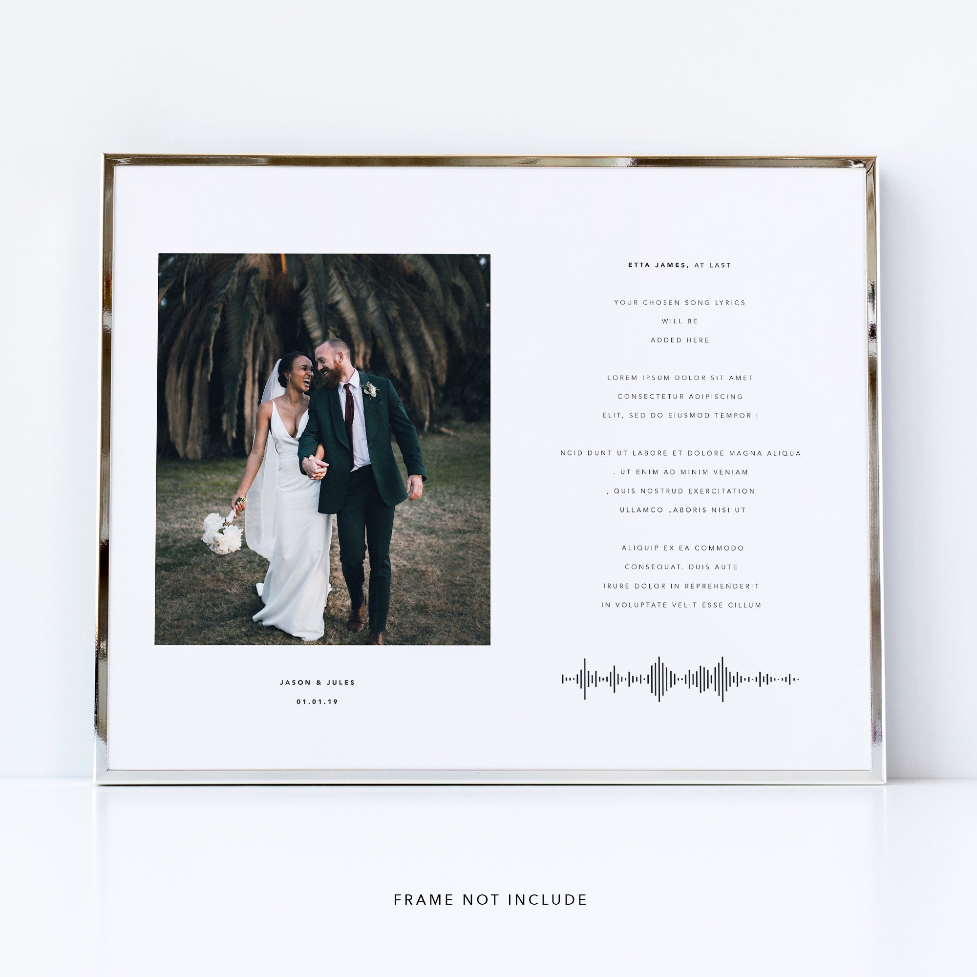 Wedding song lyrics photo gift