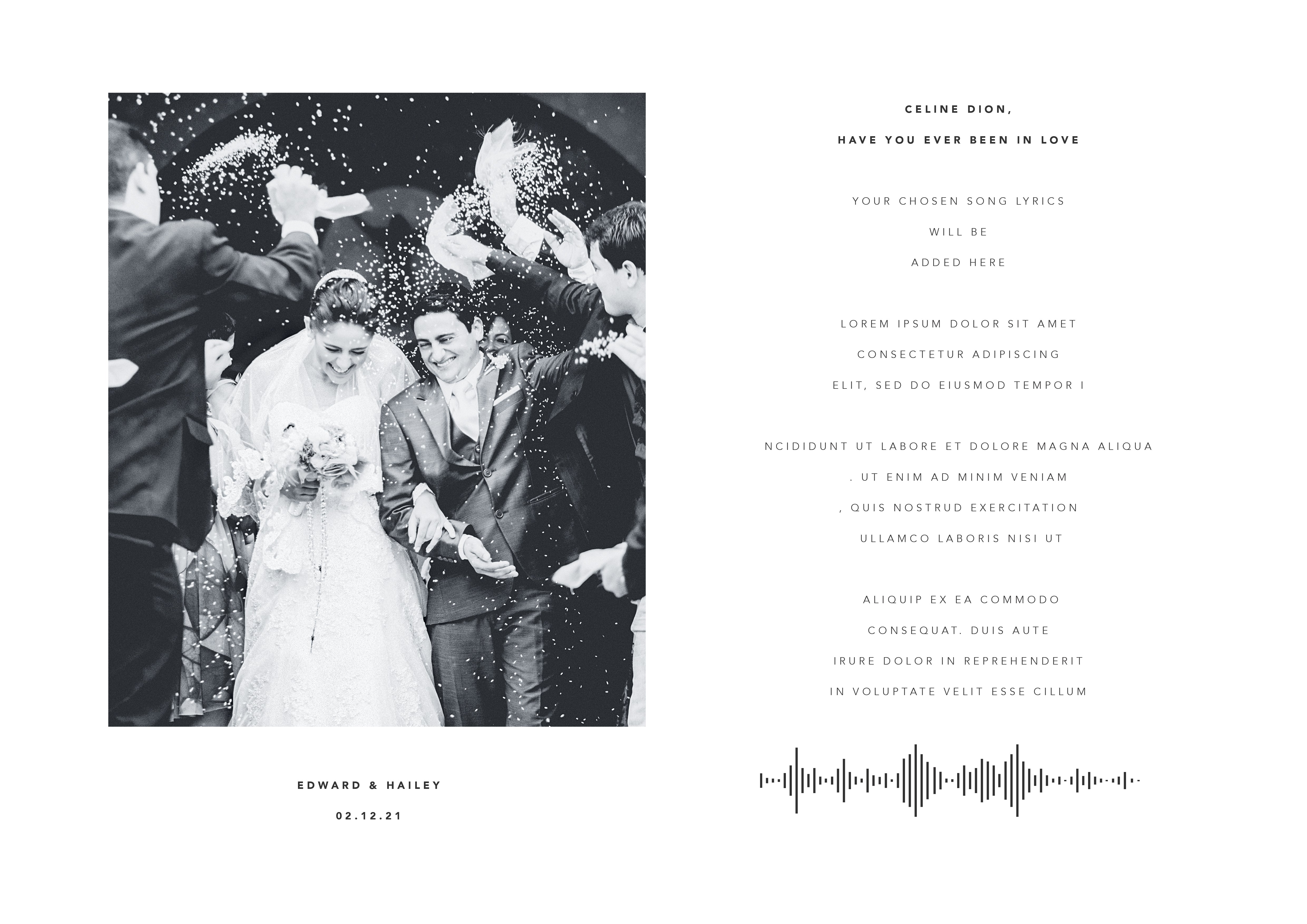 Wedding song lyrics photo gift